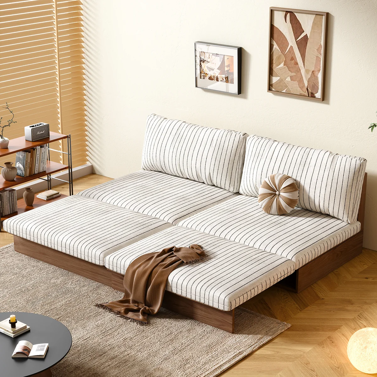 NÓVORA CASA 100% Madera maciza estructura modulable Sofá cama– flexible tamaño & DIY configuraciones