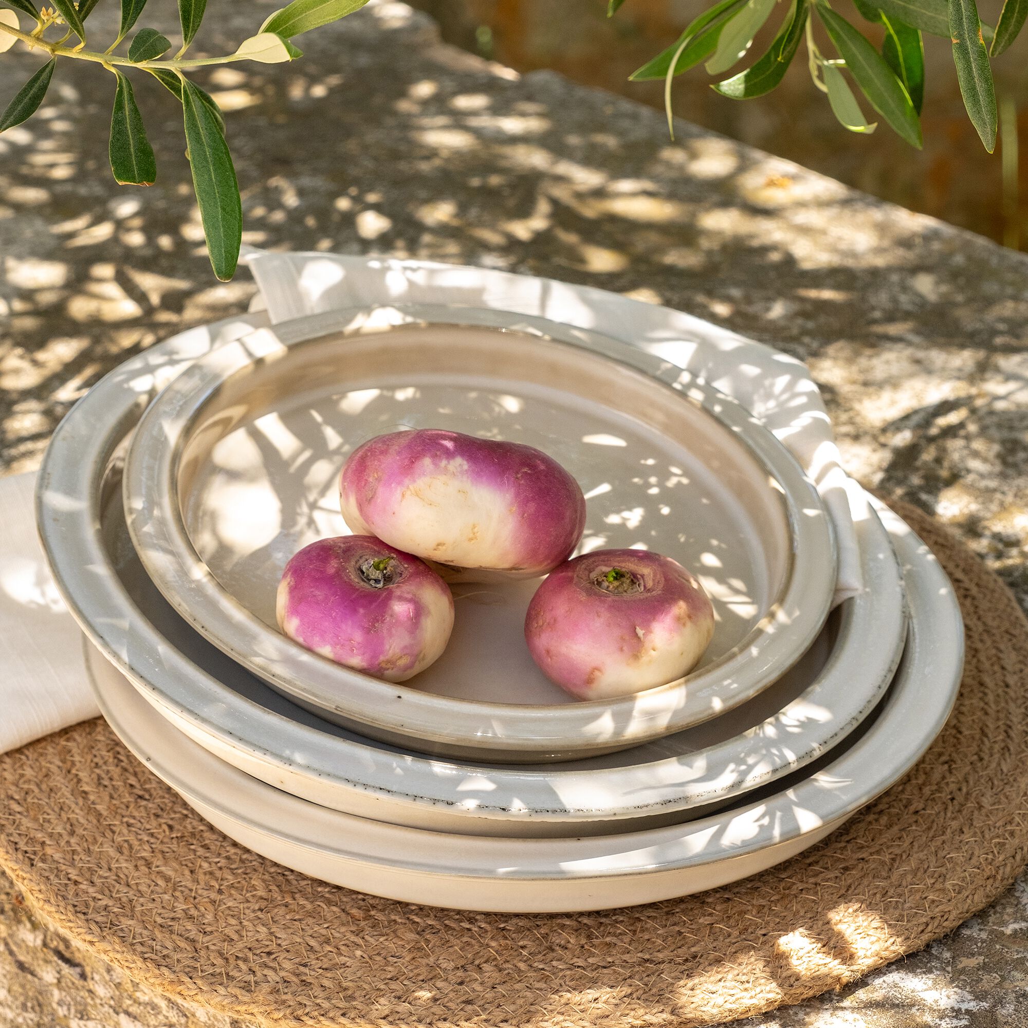HALO - Assiette à dessert en grès D21cm - blanc ventoux