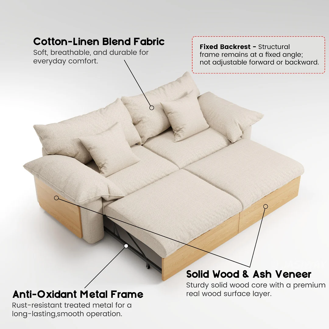 NÓVORA CASA extragrande profundo asiento seccional sofá con Ajustable diván & extraíble extraíble reposapiés| Japandi transformable descanso sofá para Sala