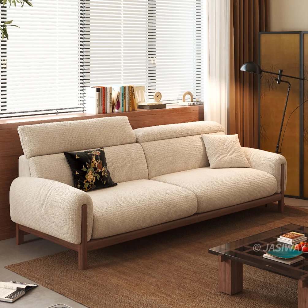 NÓVORA CASA Impermeable Chenilla sofá con Ajustable reposacabezas| Moderno profundo asiento nube sofá con Madera maciza estructura para familiar & mascotas amigable Sala
