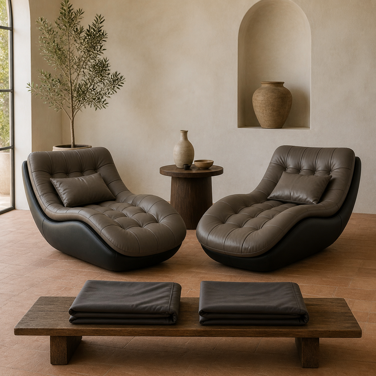 Nido Dúo Luxury en Café oscuro: 2 sillones, 2 cojines y 2 fundas