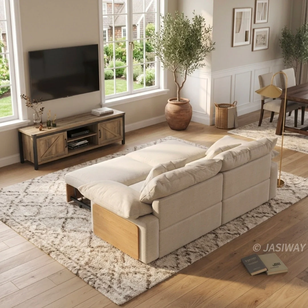 NÓVORA CASA extragrande profundo asiento seccional sofá con Ajustable diván & extraíble extraíble reposapiés| Japandi transformable descanso sofá para Sala