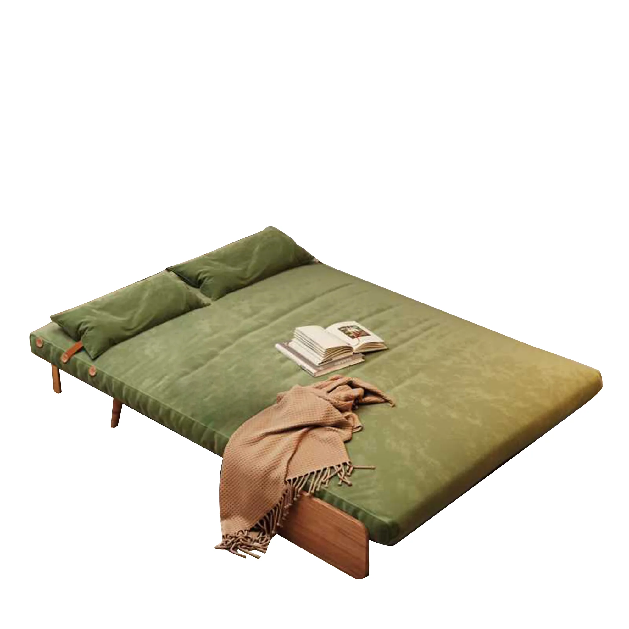 NÓVORA CASA Beige & Café transformable sofá tecnológica tela Tapizado Plegable sofá