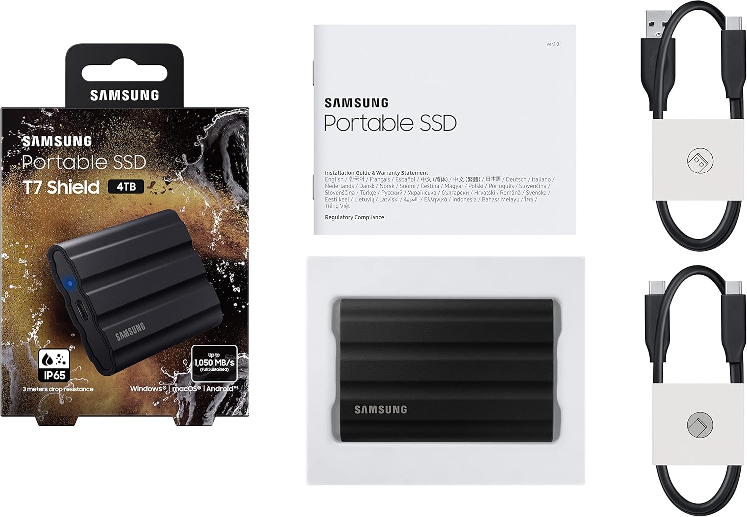 Samsung T7 Shield MU-PE4T0S/EU Dysk Ssd, Czarny, 4 TB