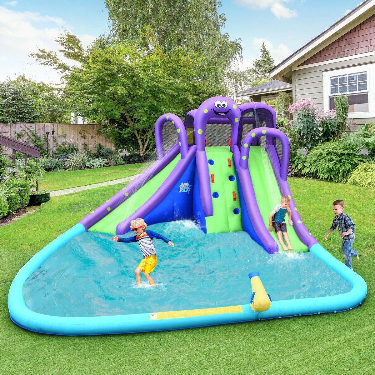 BOUNTECH Inflatable Water Slide, 18x16.5FT Mega Kids Waterslide Park Bounce House w/Dual Slides