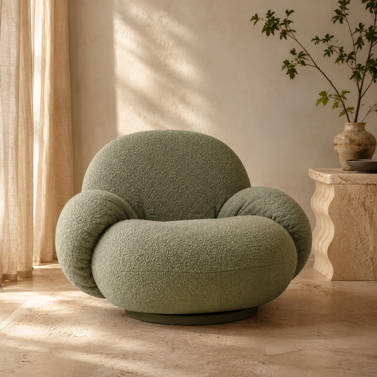 AuraCloud™ | Sillón lounge giratorio con reposabrazos