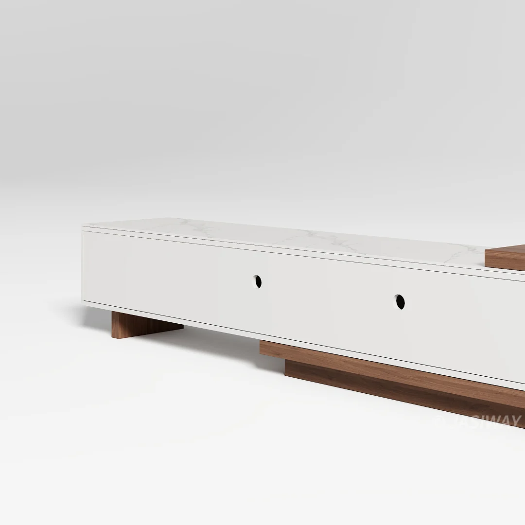 NÓVORA CASA Extensible Mueble para TV con Almacenamiento cajones| Ajustable multimedia consola con Mármol sintético superior para Sala