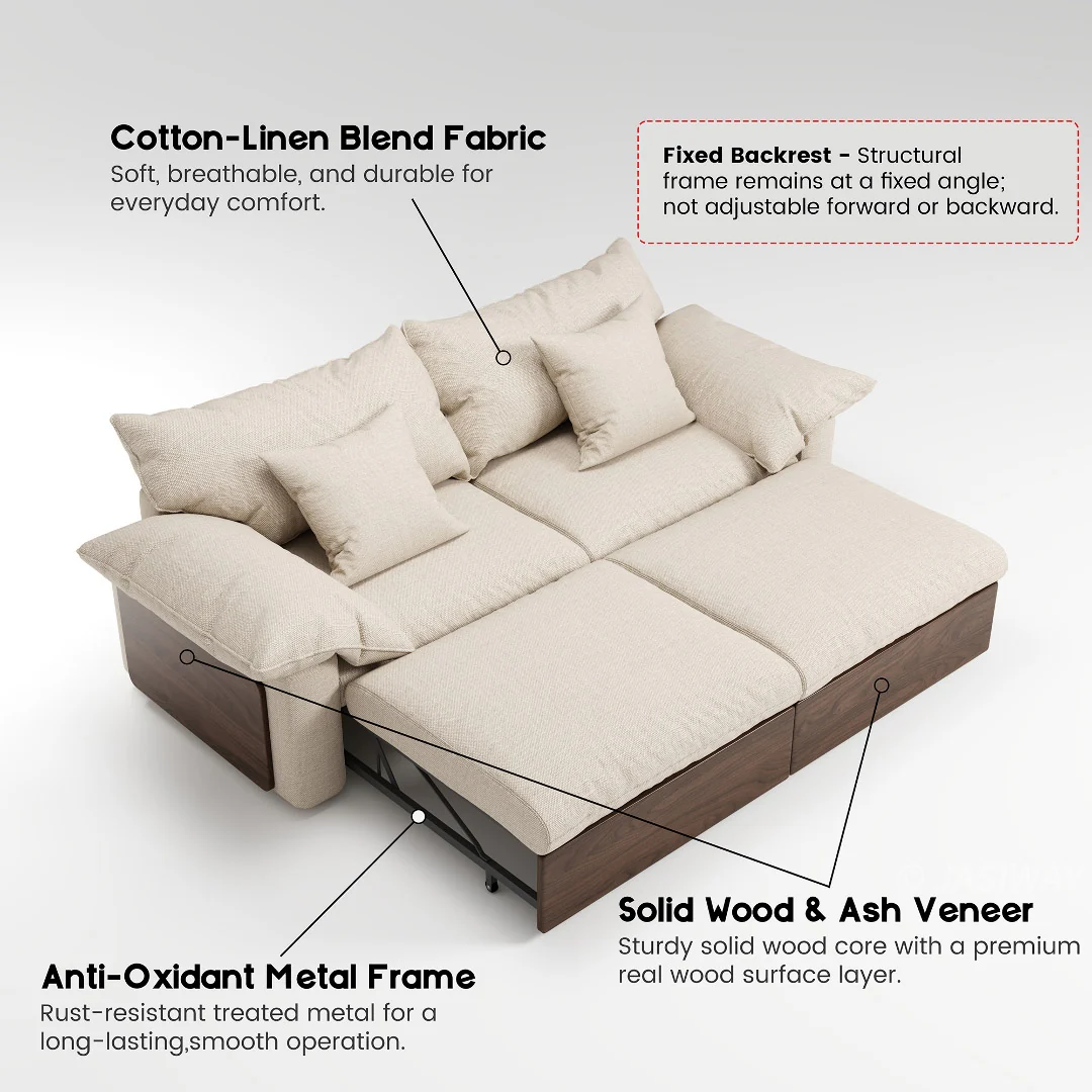 NÓVORA CASA extragrande profundo asiento seccional sofá con Ajustable diván & extraíble extraíble reposapiés| Japandi transformable descanso sofá para Sala