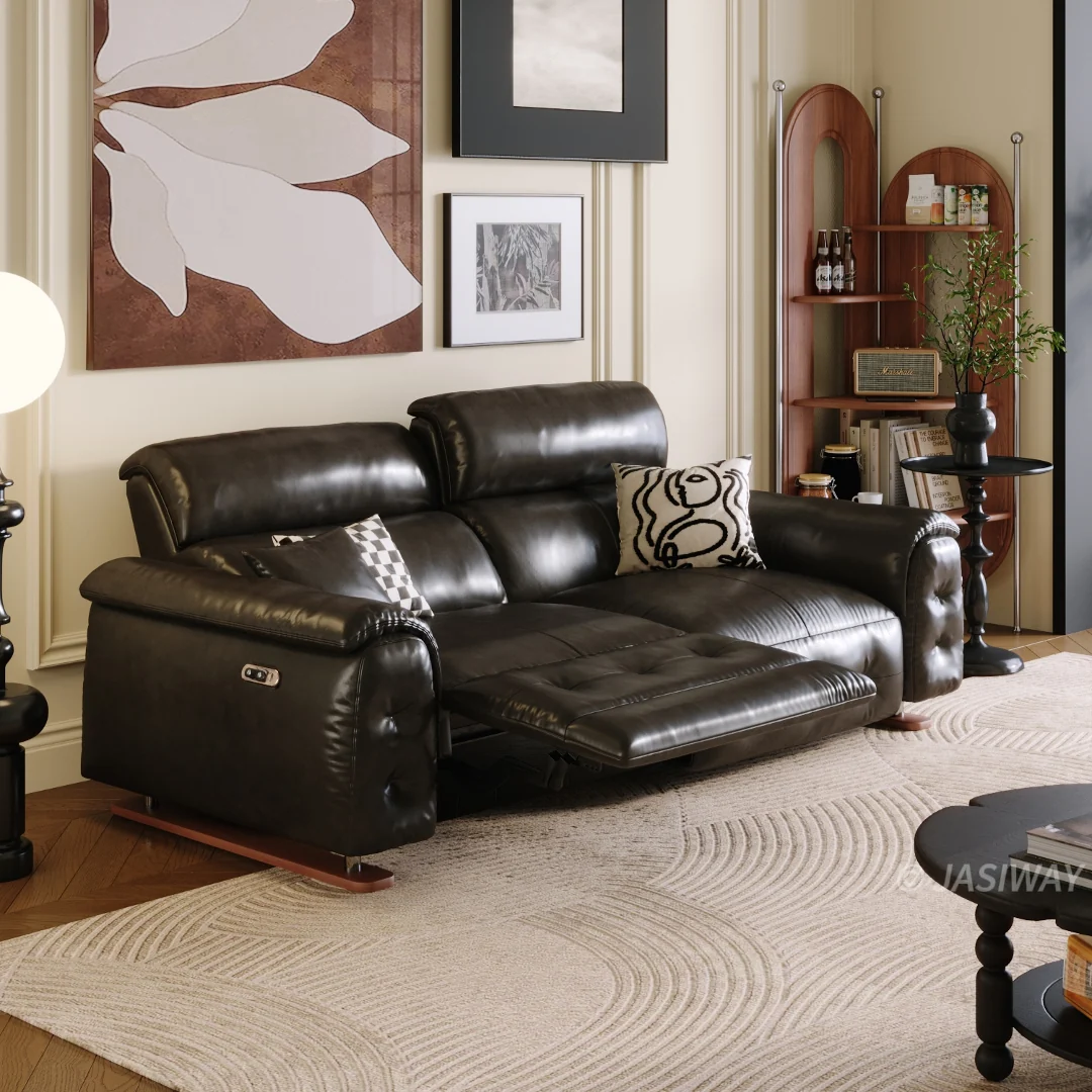 NÓVORA CASA eléctrico Reclinable sofá con doble reclinables & USB puertos| piel reclinable sofá para Sala