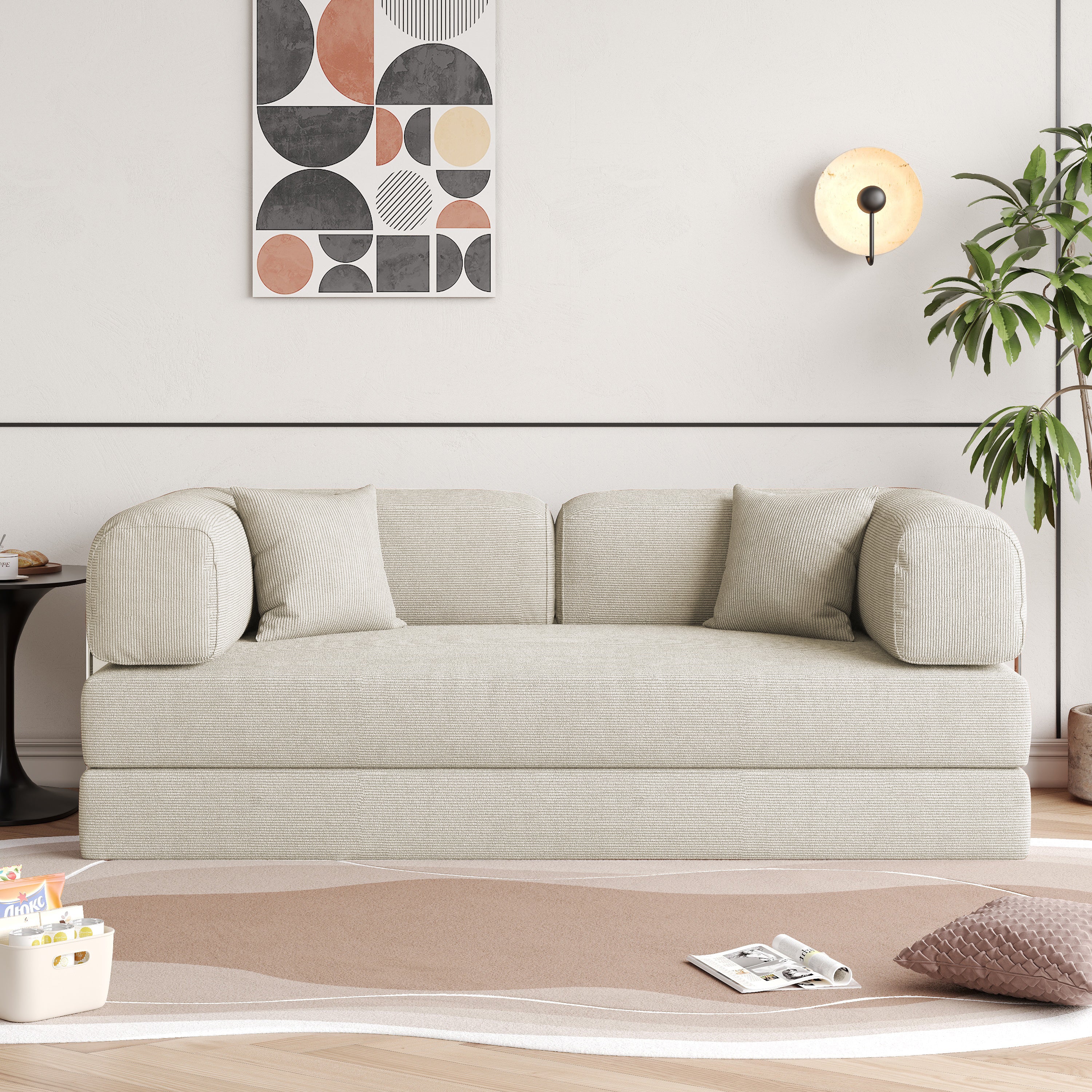 NÓVORA CASA 78.7'' comprimir Tapizado Sofá cama transformable con pana tela