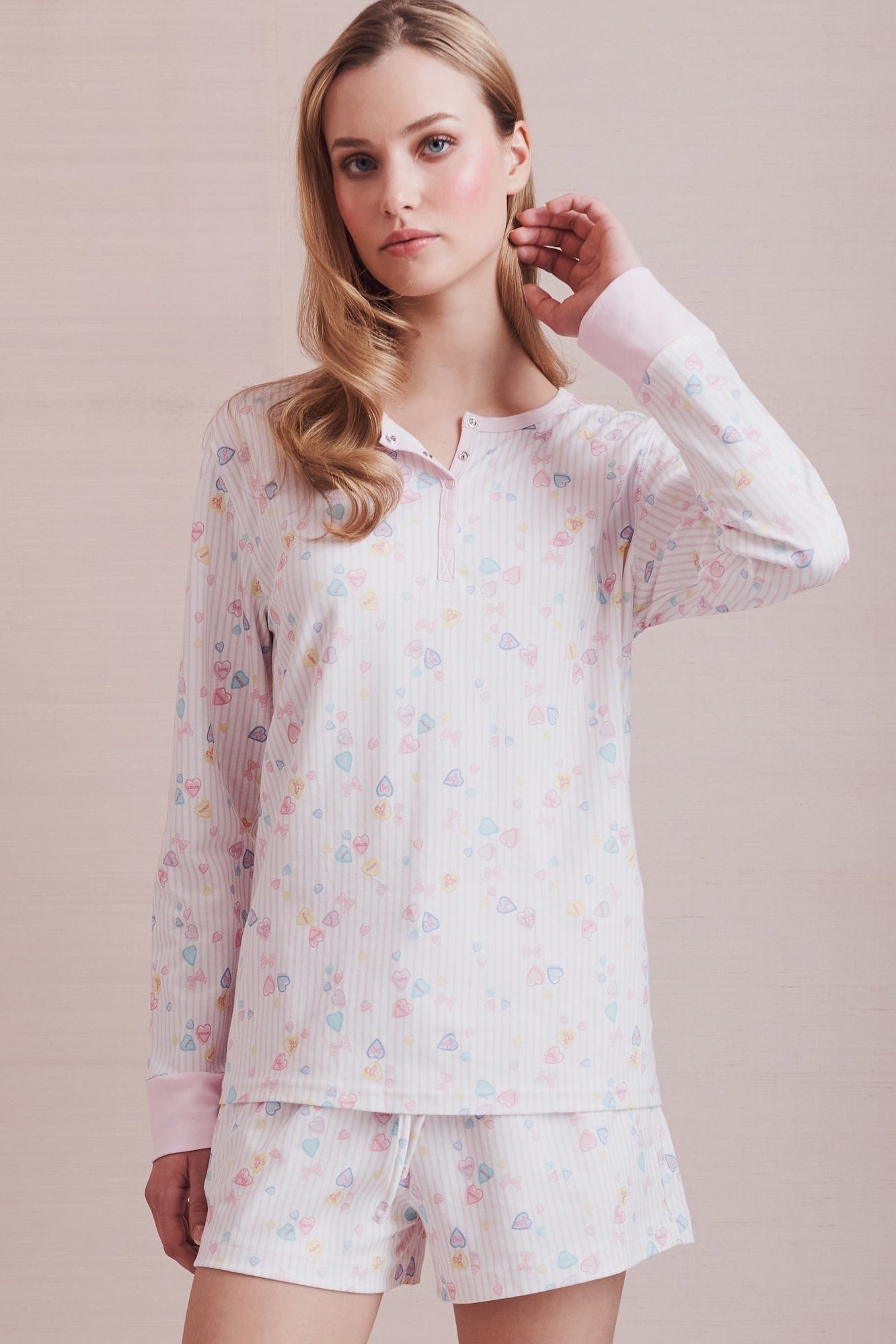 Candy Heart Stripe Hunter Pajamas
