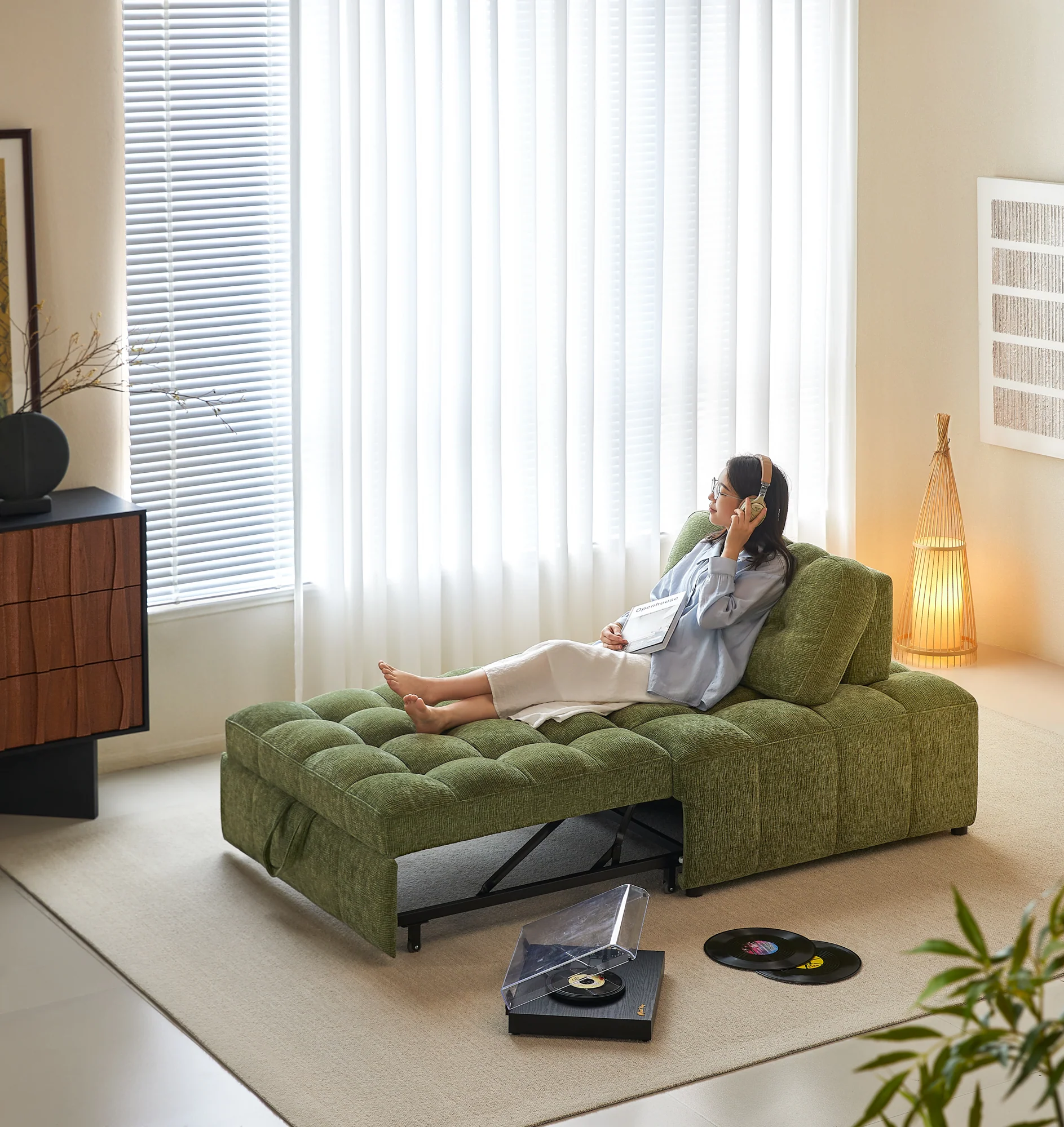 NÓVORA CASA Chenilla extraíble extraíble individual Sofá cama– espacio ahorrador descanso & visitas cama