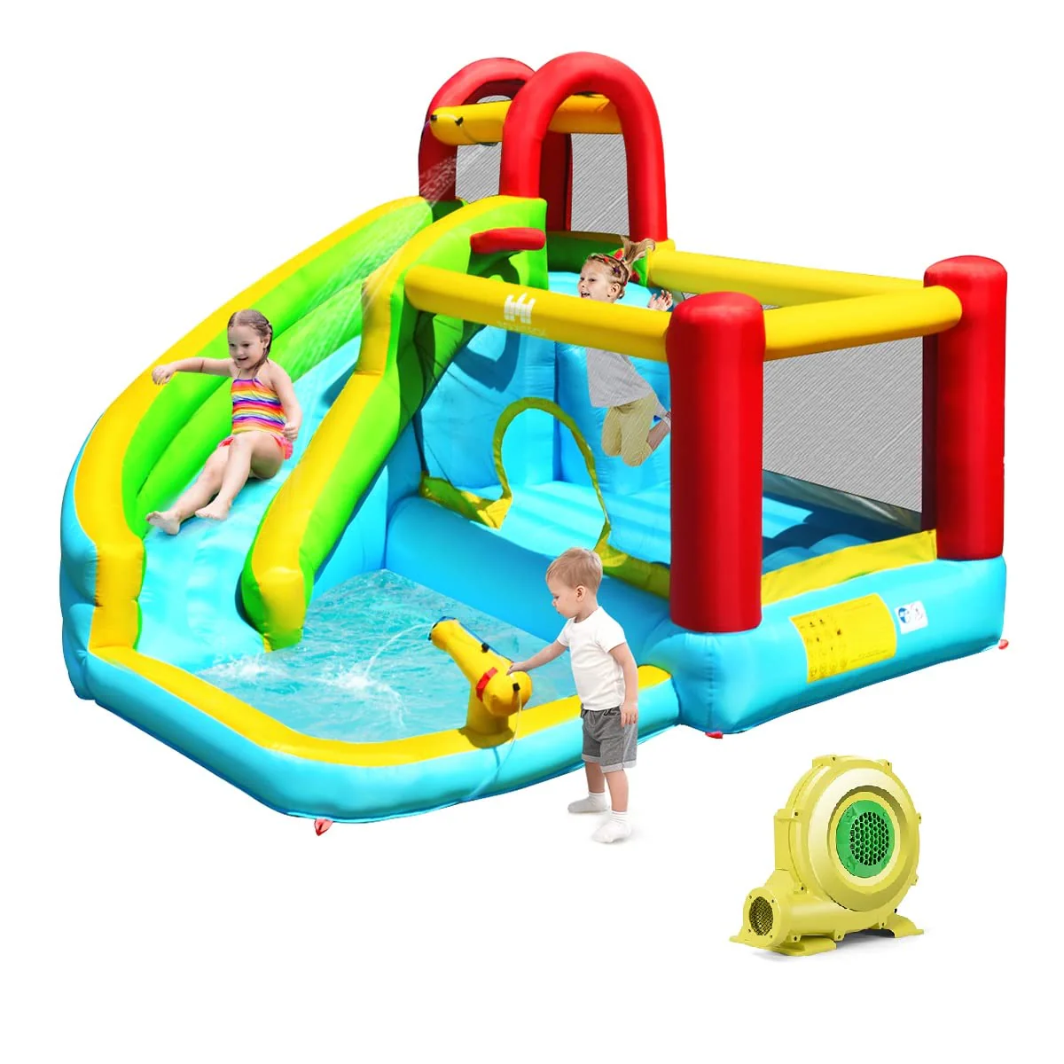 BOUNTECH Inflatable Water Slide, Bounce House Water Slide for Kids Outdoor Fun