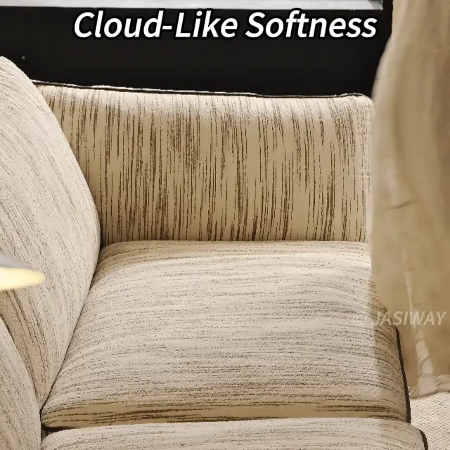 NÓVORA CASA Japandi Crema tela sofá con completamente Desmontable & lavable fundas