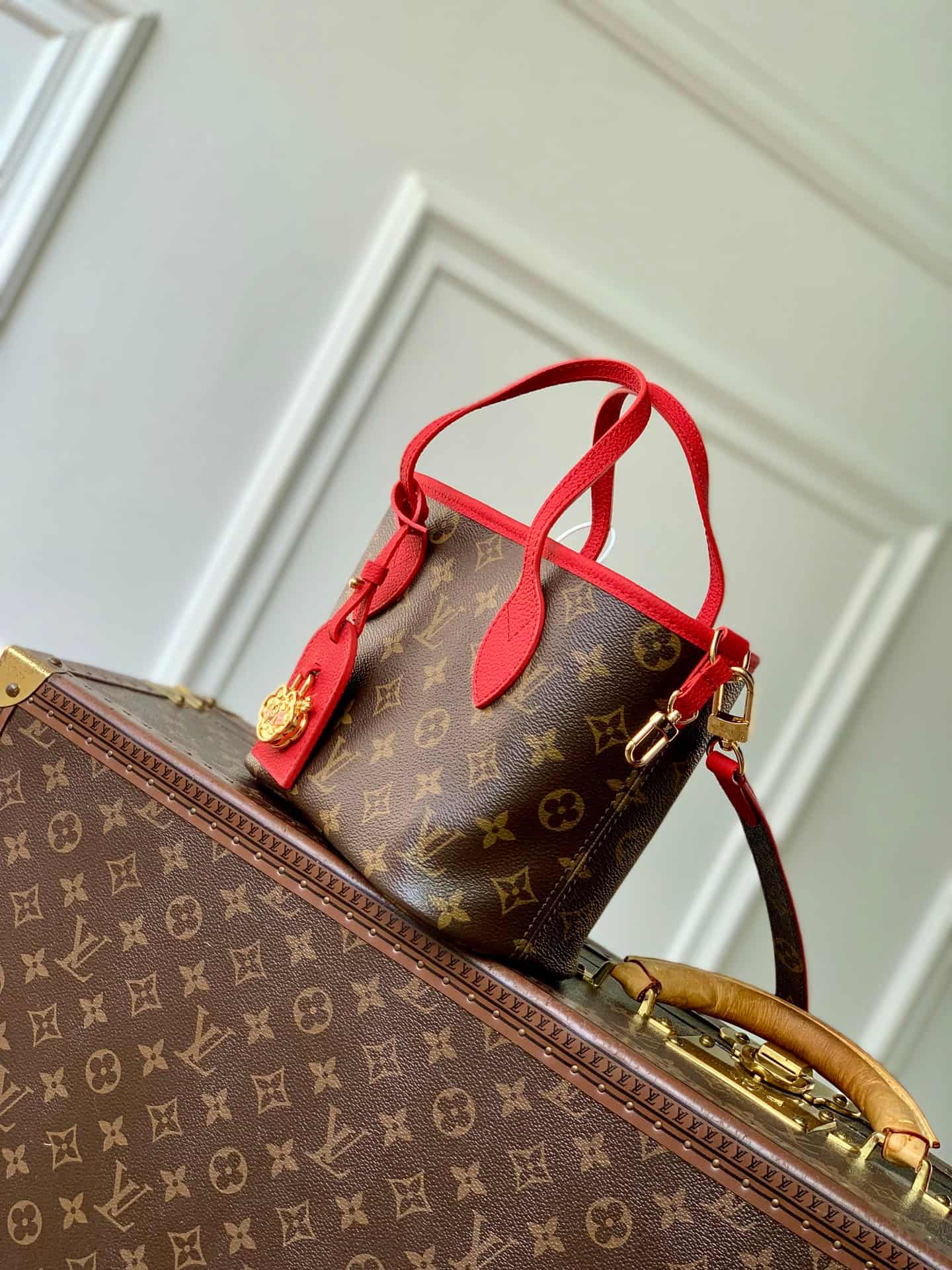 Louis Vuitton Neverfull Inside Out BB Monogram/Sari Red M28318 High