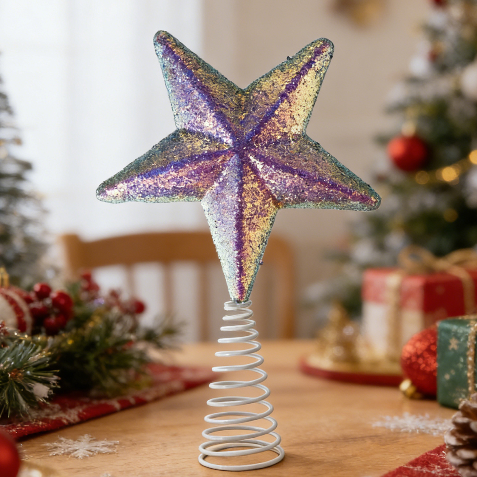 Glitter Christmas Tree Topper Star Decoration