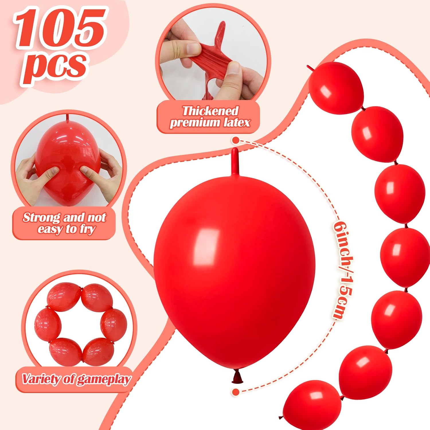 6 Inch Latex Balloons for Birthday, Wedding & Holiday Parties