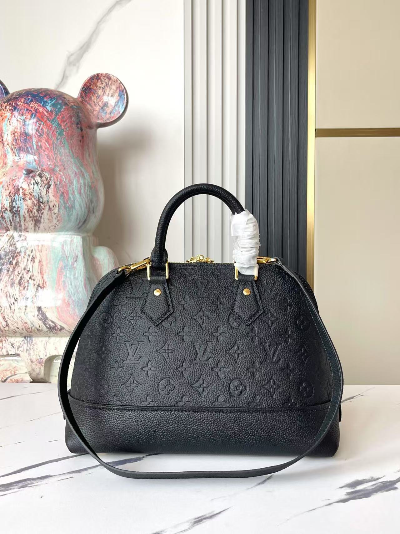 Louis Vuitton Alma PM Bag Monogram Empreinte M44832 Black High