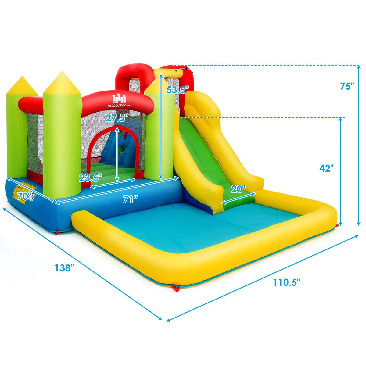 Costzon Inflatable Water Slide, 12 x9FT Kids Water Bounce House for Outdoor, Blow up Waterslides Inflatables for Kids