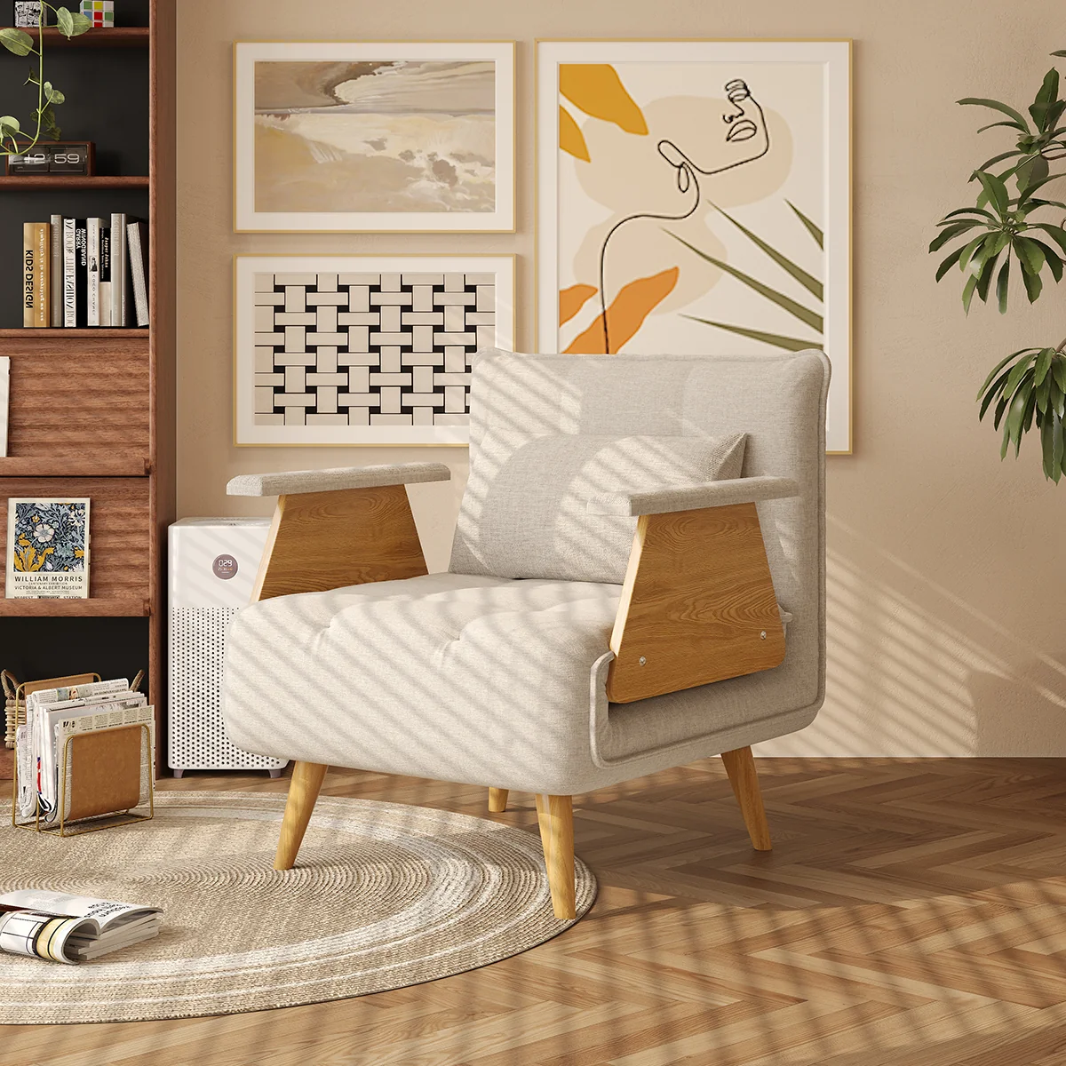 NÓVORA CASA 3-en-1 plegable sofá sillón cama con reposabrazos– 3 tamaños disponible