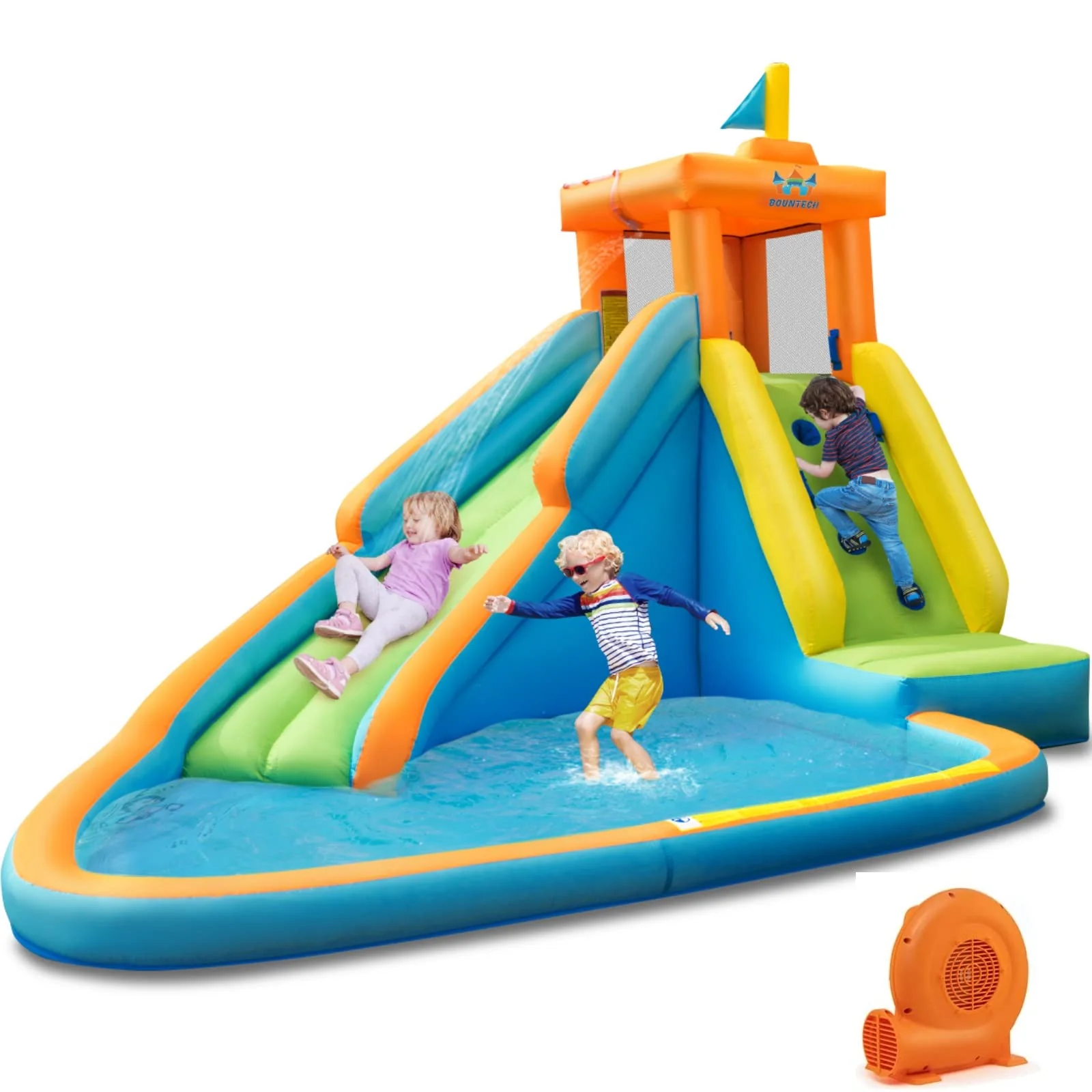 BOUNTECH Inflatable Water Slide for Kids, Giant Waterslide Park for Backyard Outdoor Fun