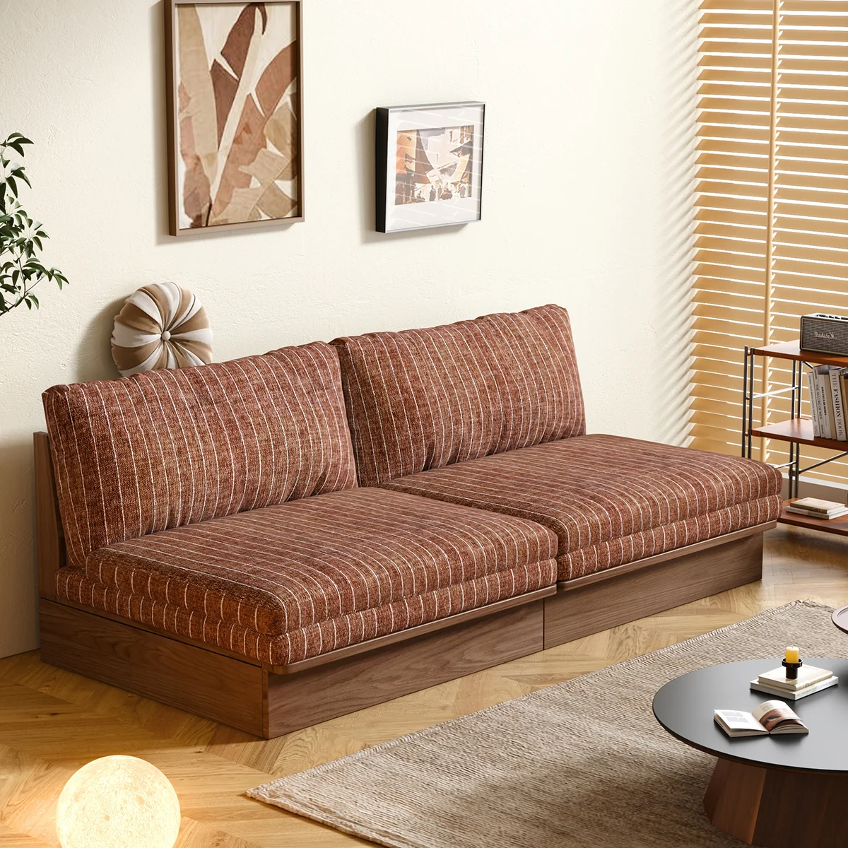 NÓVORA CASA 100% Madera maciza estructura modulable Sofá cama– flexible tamaño & DIY configuraciones