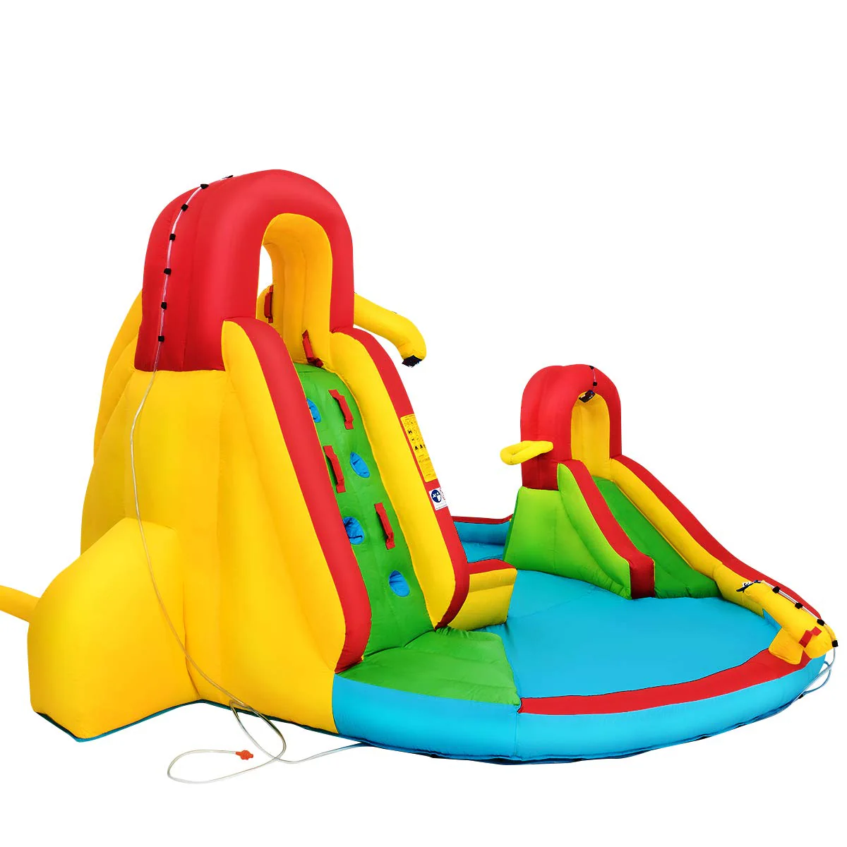 Costzon Inflatable Water Slide, Waterslides for Outdoor with Dual Slides&Climbing for Racing Fun