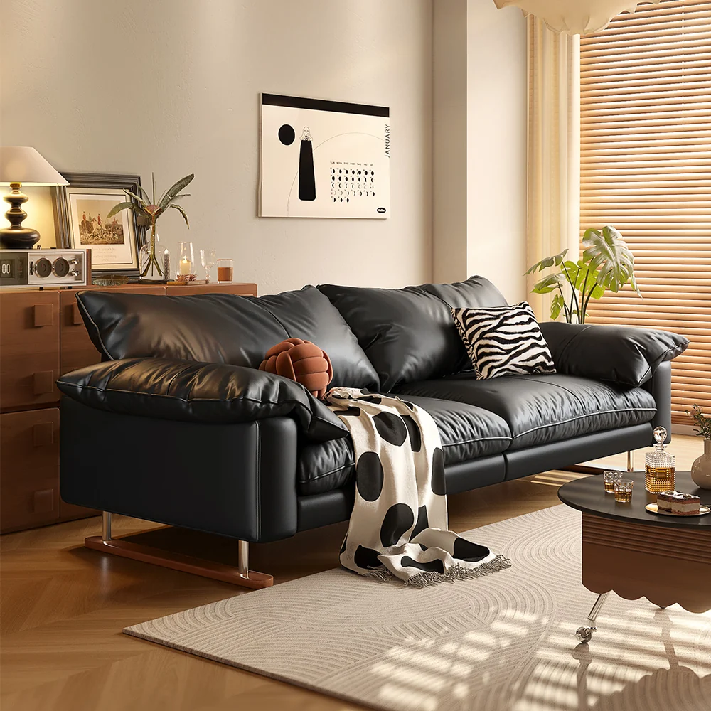 NÓVORA CASA genuino piel sofá Vintage estilo para Sala