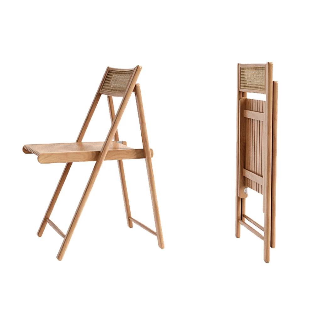 NÓVORA CASA Plegable Madera maciza comedor sillas (Juego de 2)