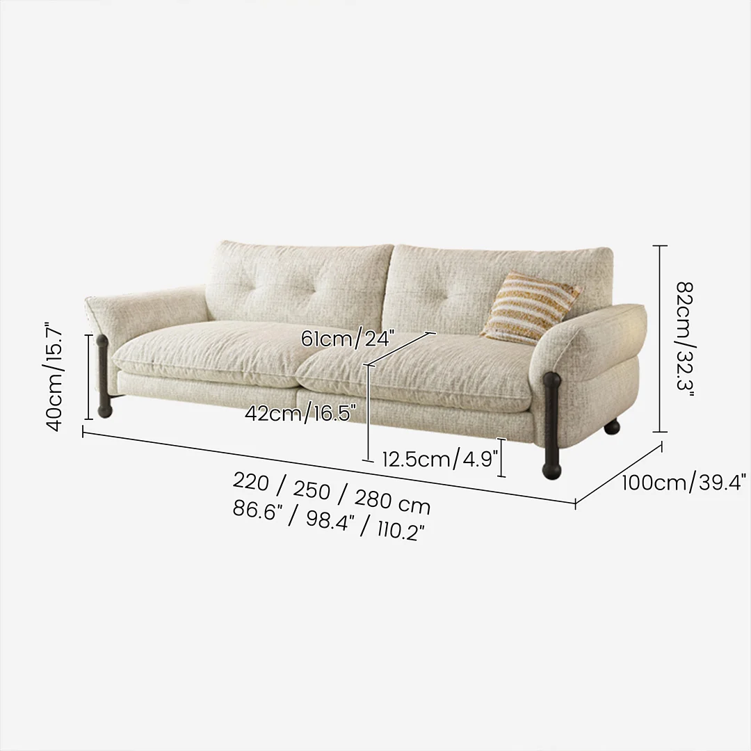JASIWAY mediados siglo Moderno profundo asiento sofá| acogedor Tapizado sofá para Contemporáneo sala habitaciones