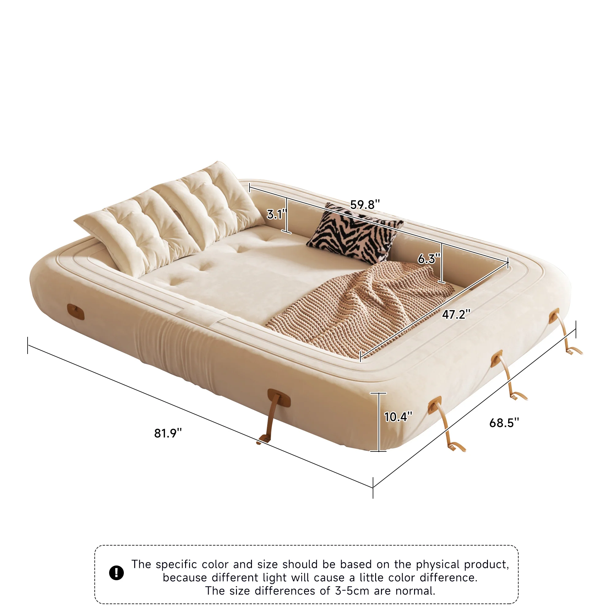 NÓVORA CASA puf saco estilo mascotas amigable plegable piso terciopelo Sofá cama