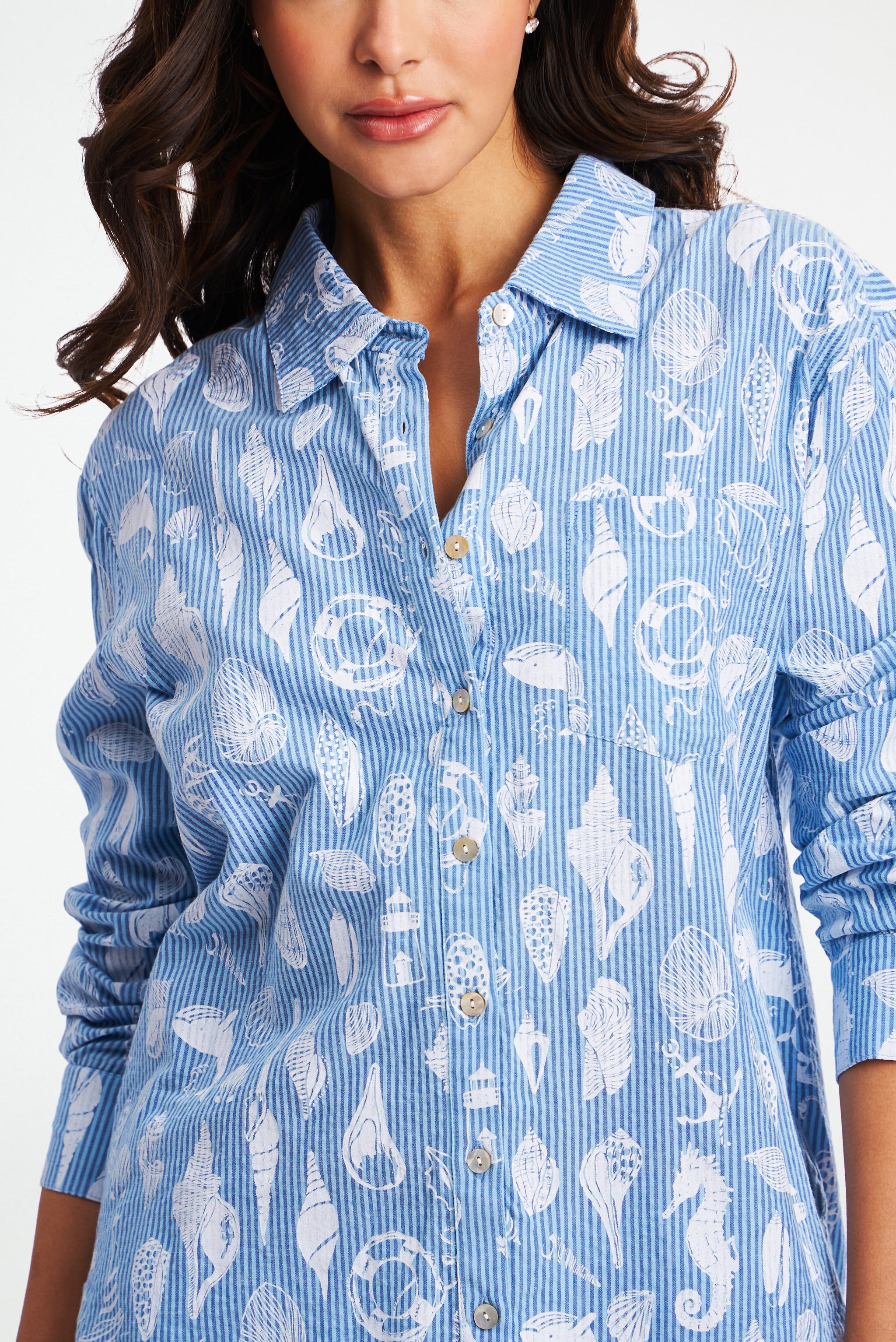 Seaside Stripe Boyfriend Shirt