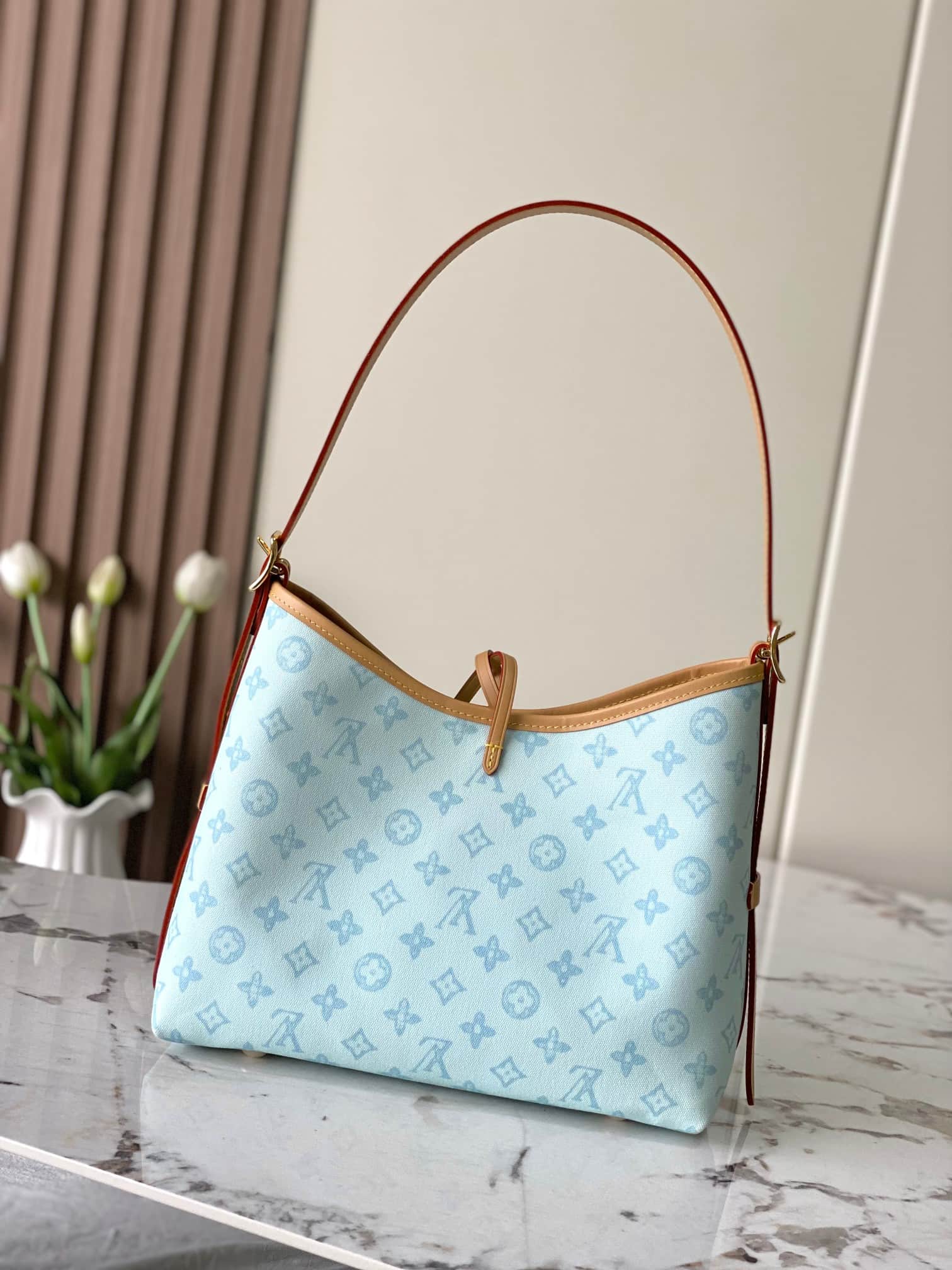 Louis Vuitton CarryAll PM Monogram Origine Bleu Courrier Coated canvas M27532 High