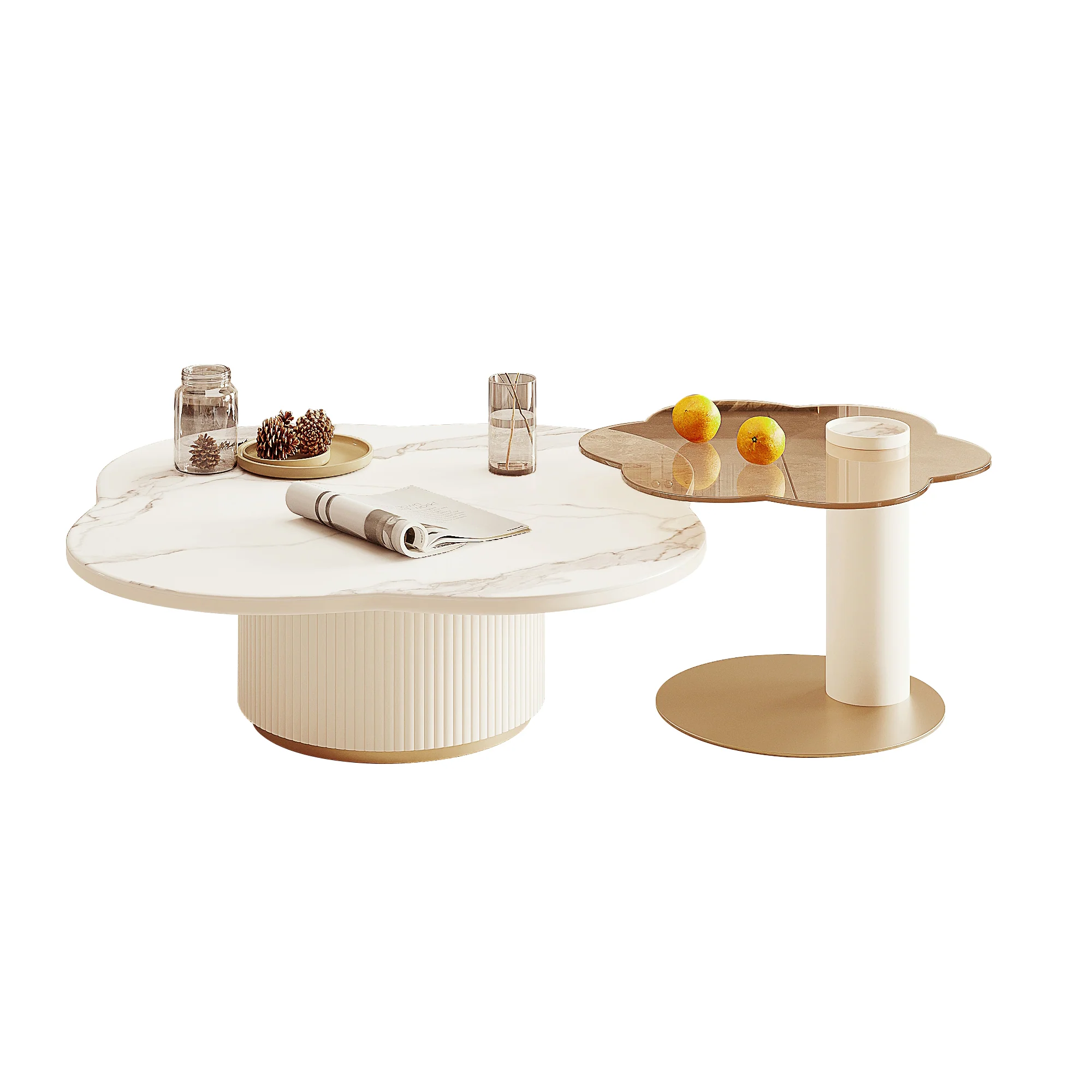NÓVORA CASA Blanco pizarra té mesa mesa lateral combinación para Sala