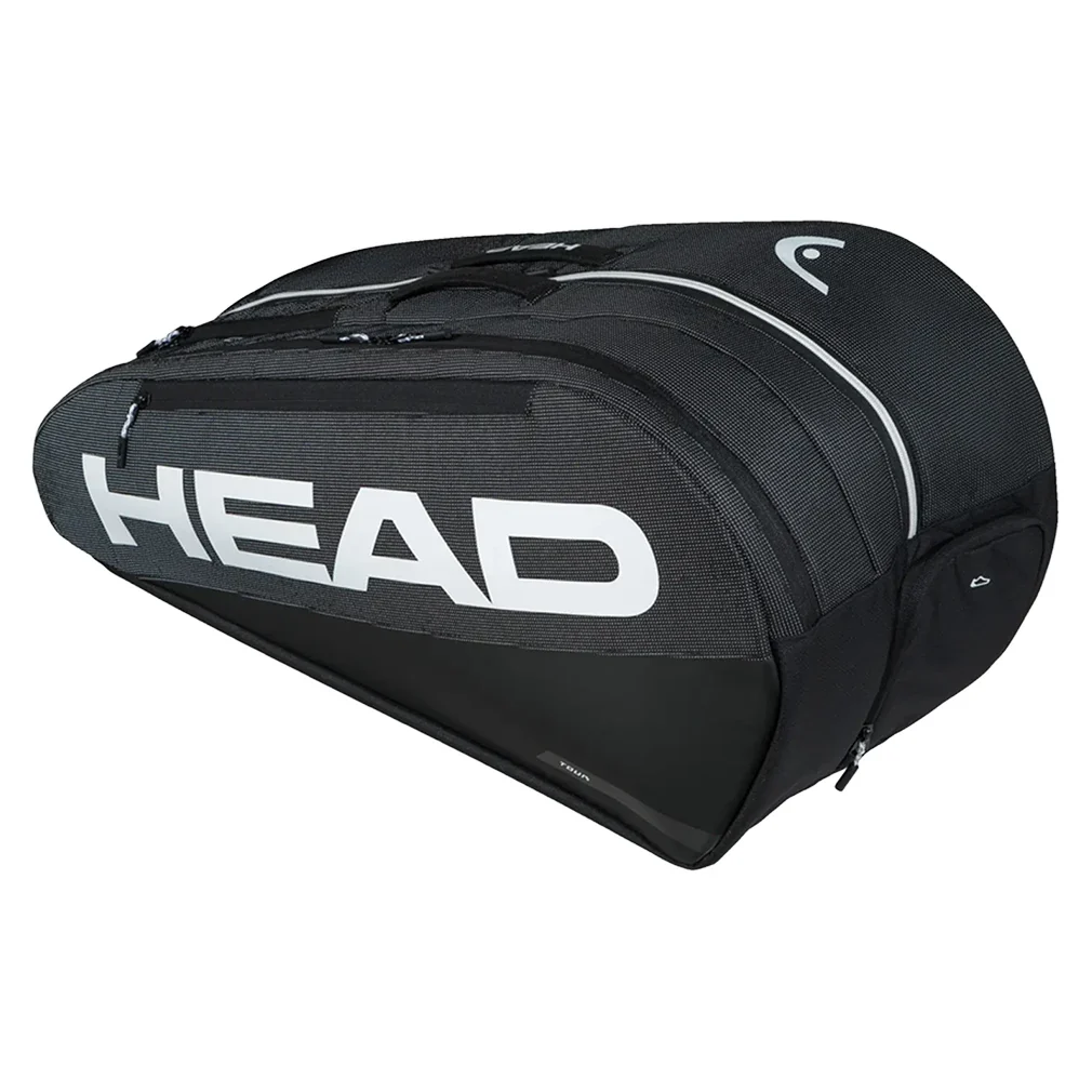 Tour Racquet Bag L 9 Pack Black and White