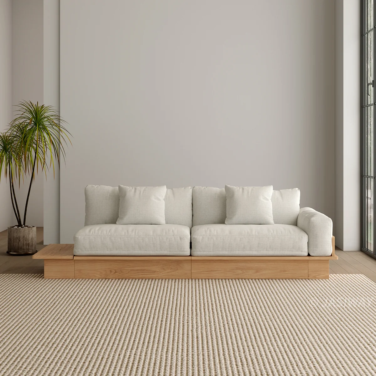NÓVORA CASA extraíble extraíble Sofá cama con madera plataforma soporte| bajo perfil transformable sofá para Sala
