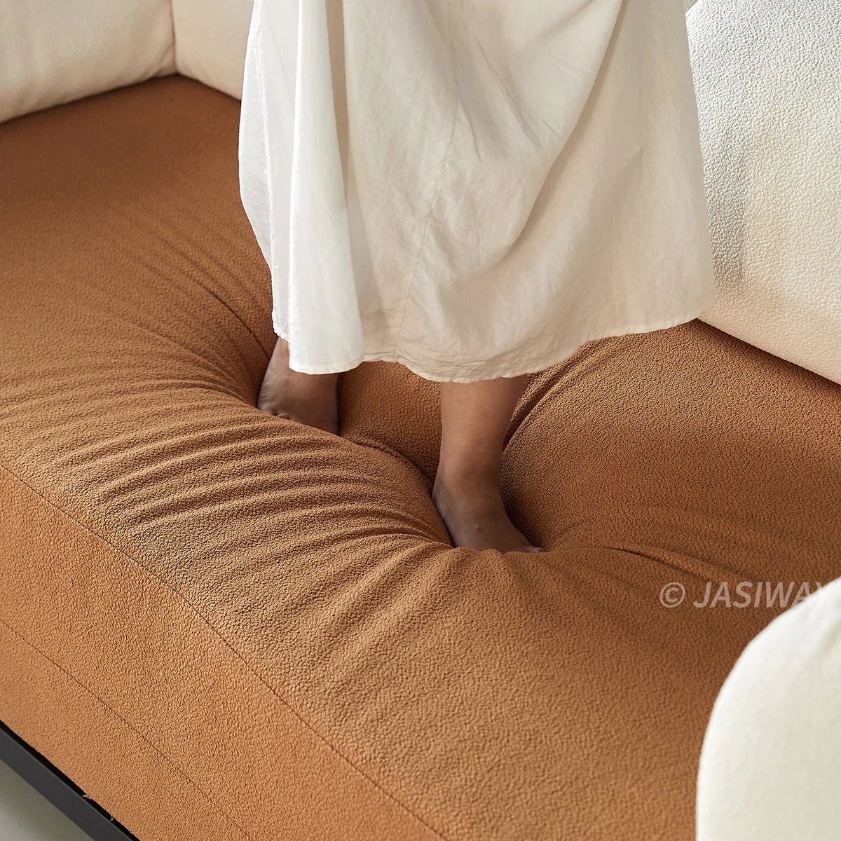 NÓVORA CASA modulable Sofá cama & Sofá cama| transformable diseño en Bouclé, Chenilla o pana tapizado