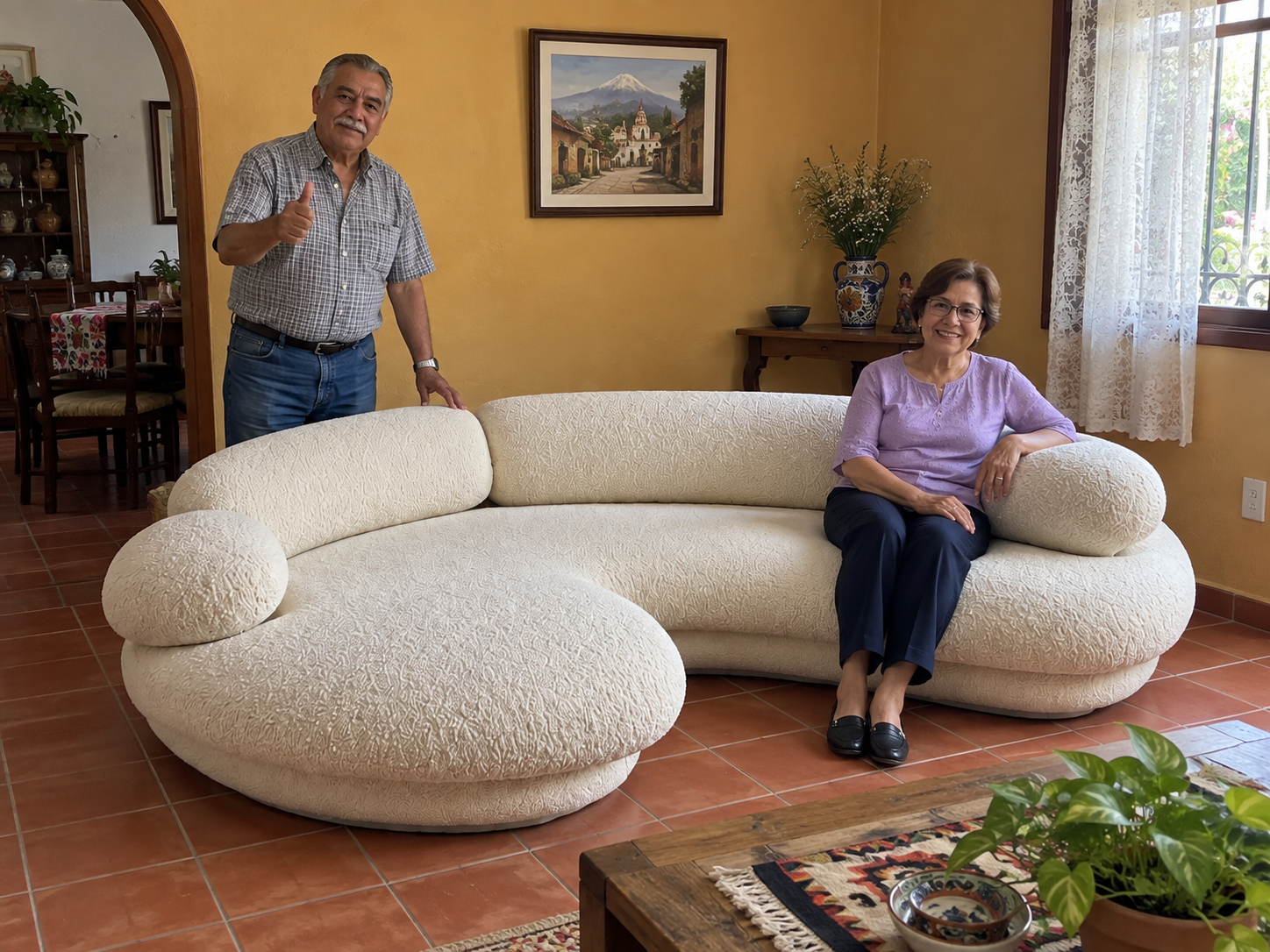 Lunara home IA 5 — El sofá como centro de la sala.