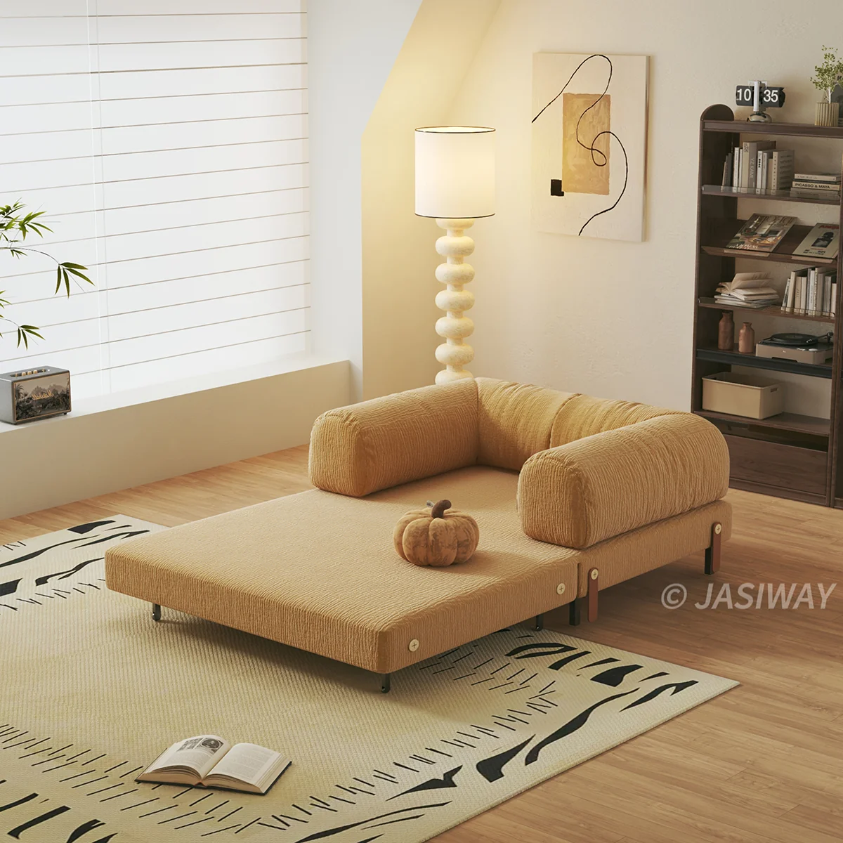 NÓVORA CASA modulable Sofá cama & Sofá cama| transformable diseño en Bouclé, Chenilla o pana tapizado