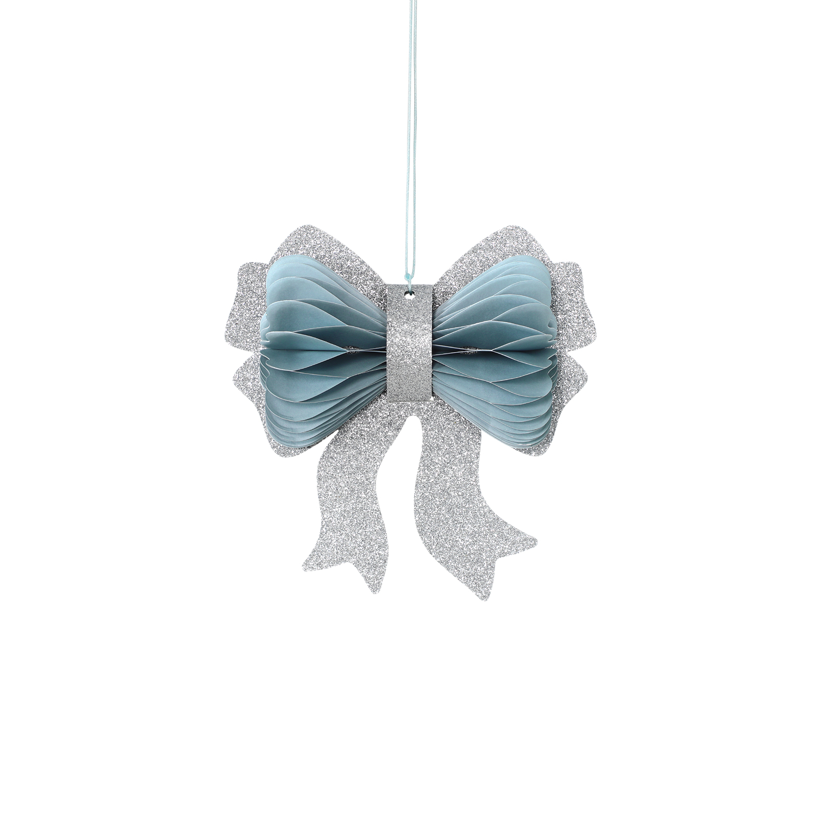 3D Paper Bow Honeycomb Christmas Hanging Ornament