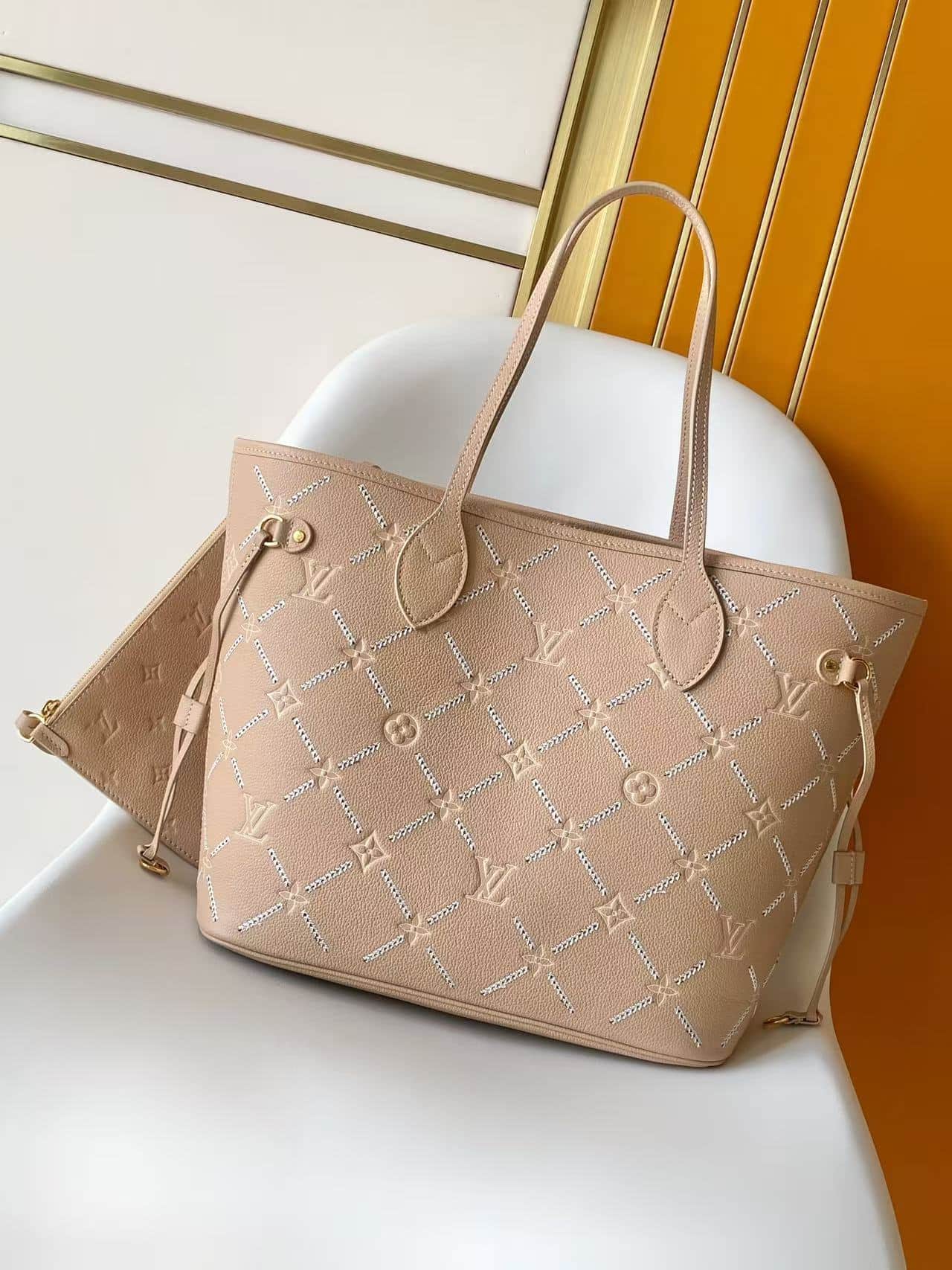 Louis Vuitton Neverfull MM Hazelnut Couture Cowhide leather M29486 High