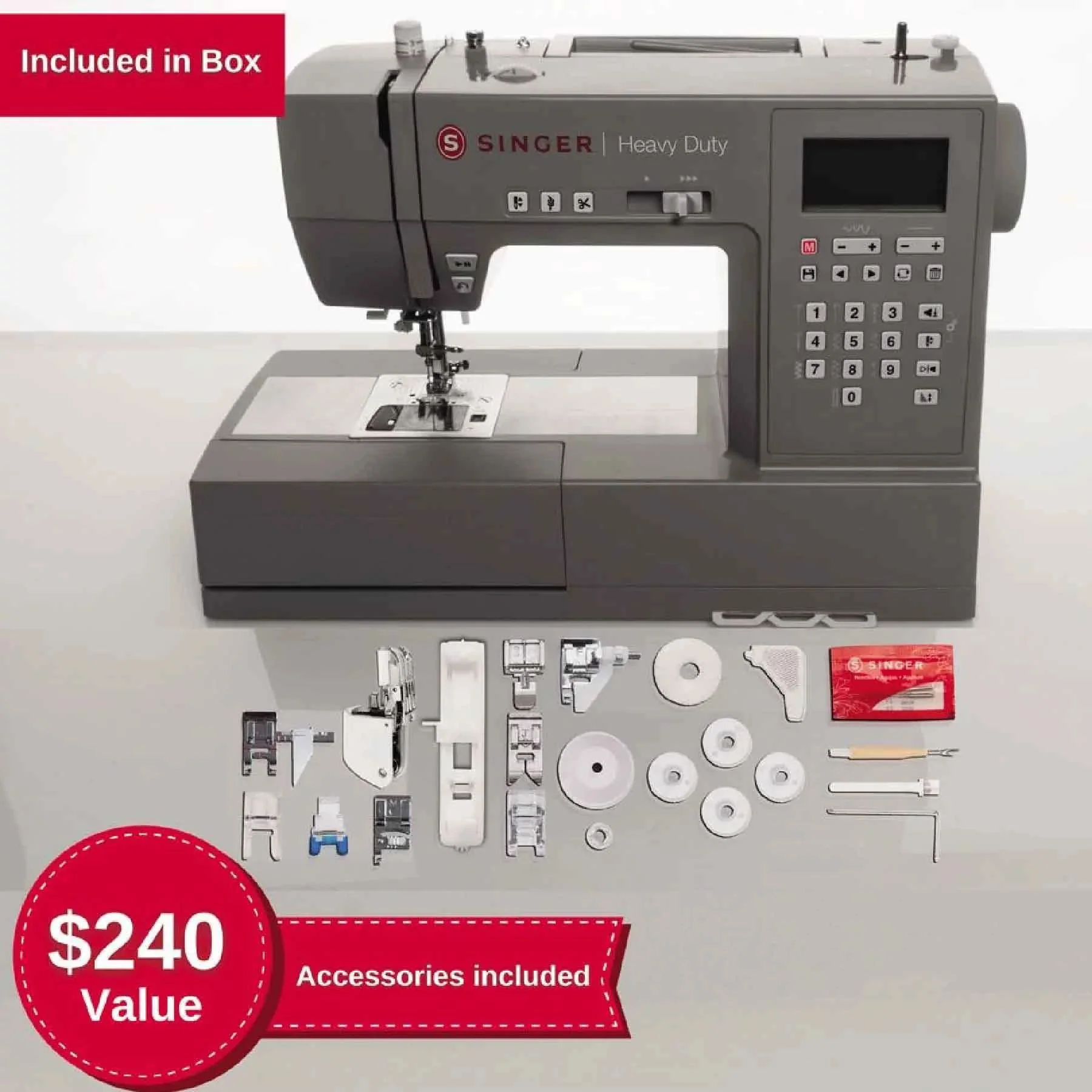 SINGER® Heavy Duty 6800C Sewing Machine & Hard Case Bundle