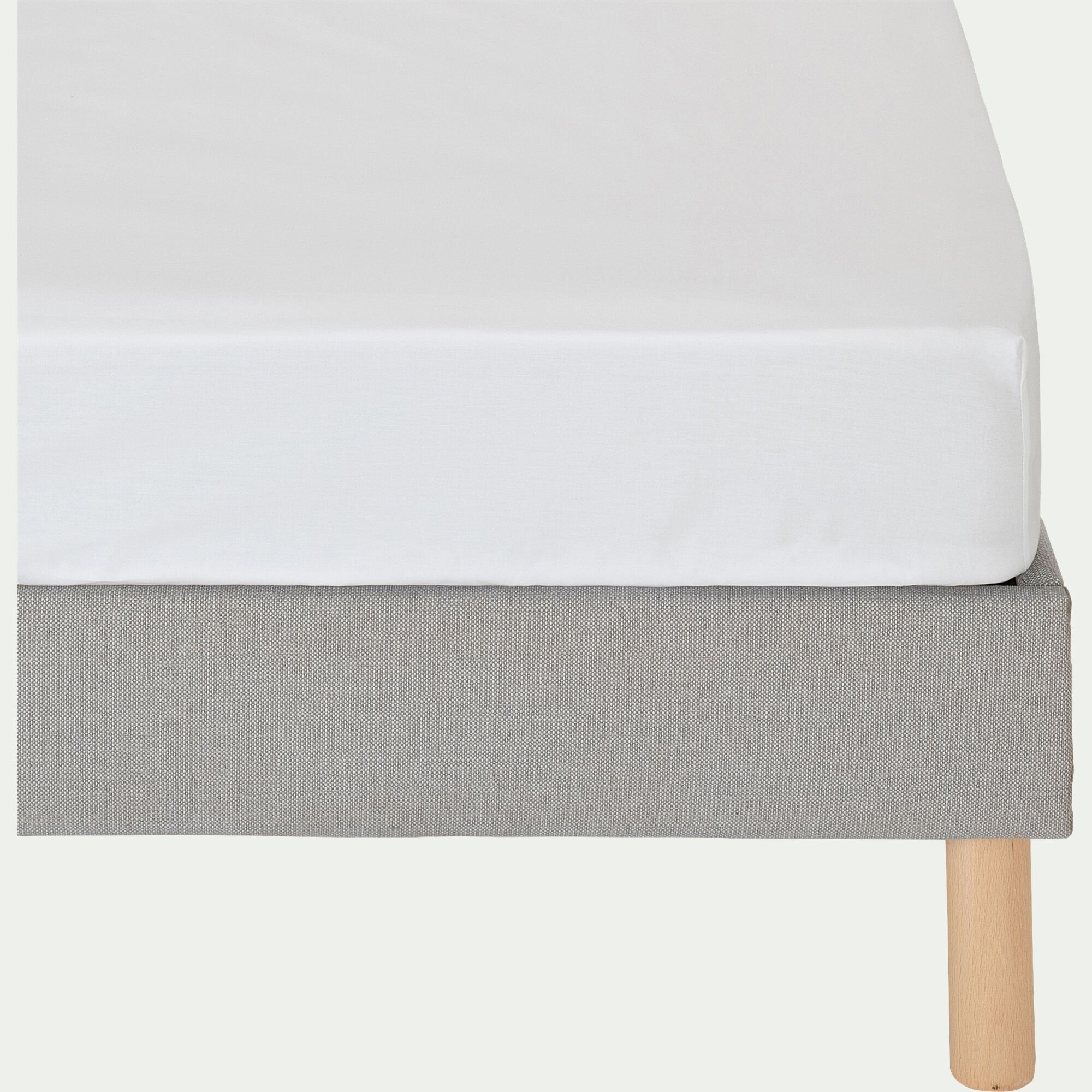 EOLI - Drap housse en coton 140x200cm B40cm - blanc optique
