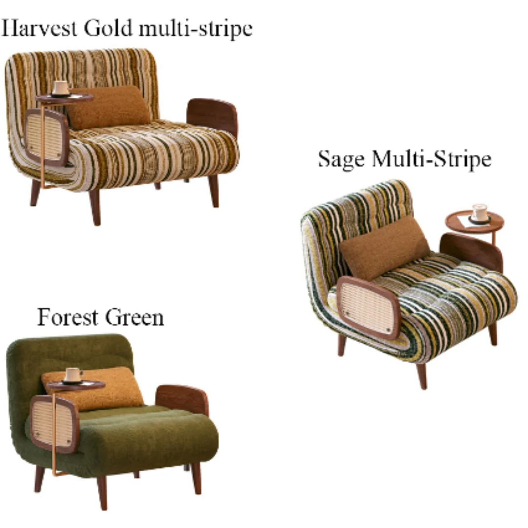 NÓVORA CASA mediados siglo Moderno cama Sillón decorativo con ratán brazos & Mesa auxiliar
