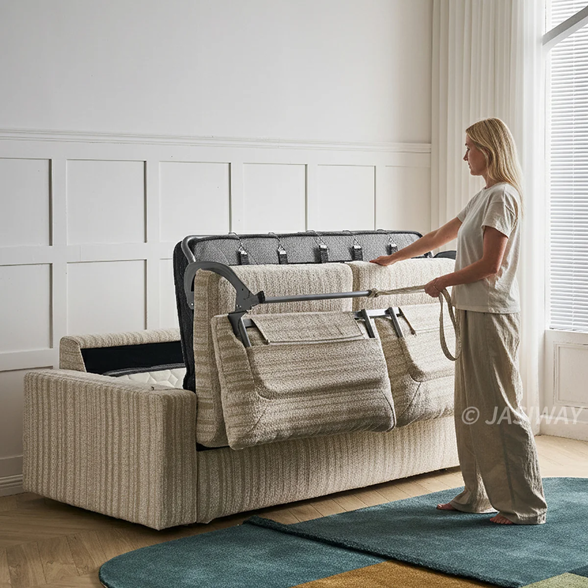 NÓVORA CASA extraíble extraíble Sofá cama con oculto colchón para compacto sala