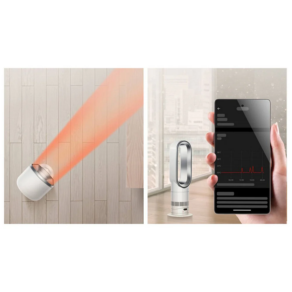 Dyson HF1 Hot+Cool Remote Link Pre-heat heater and Cooling Fan White Nickel Ex-Display Clearance