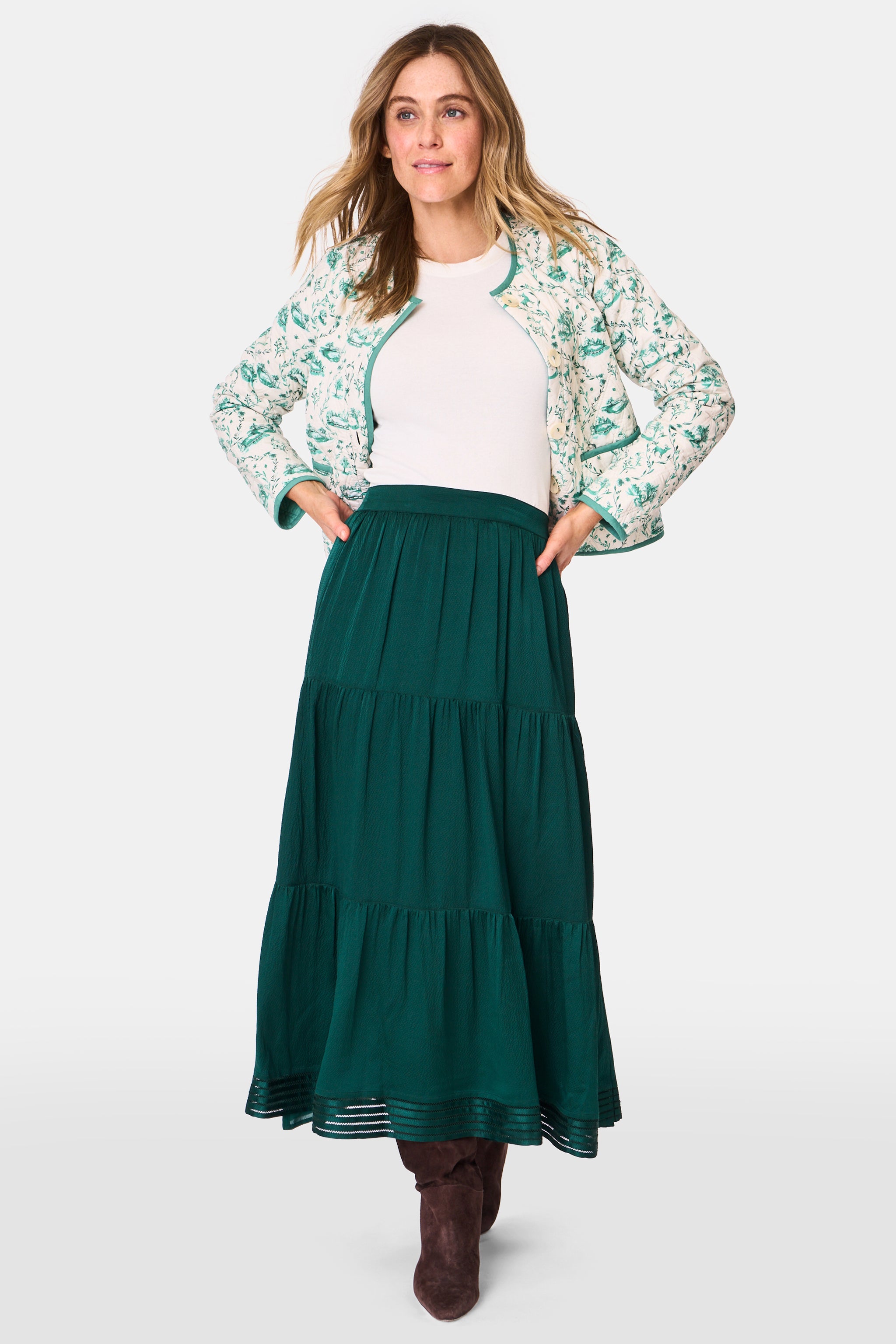 Feather Stitch Embroidery Carlisa Skirt