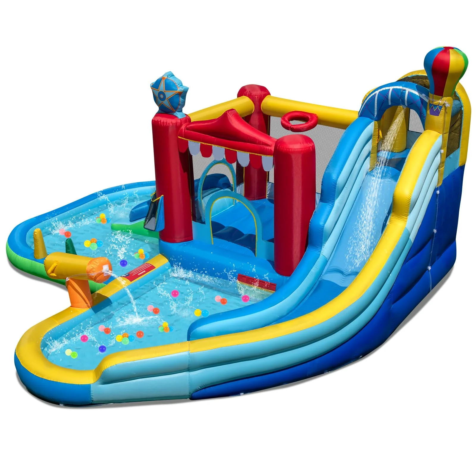 BOUNTECH Inflatable Water Slide with Bounce House 8-in-1 Amusement Park Water Park