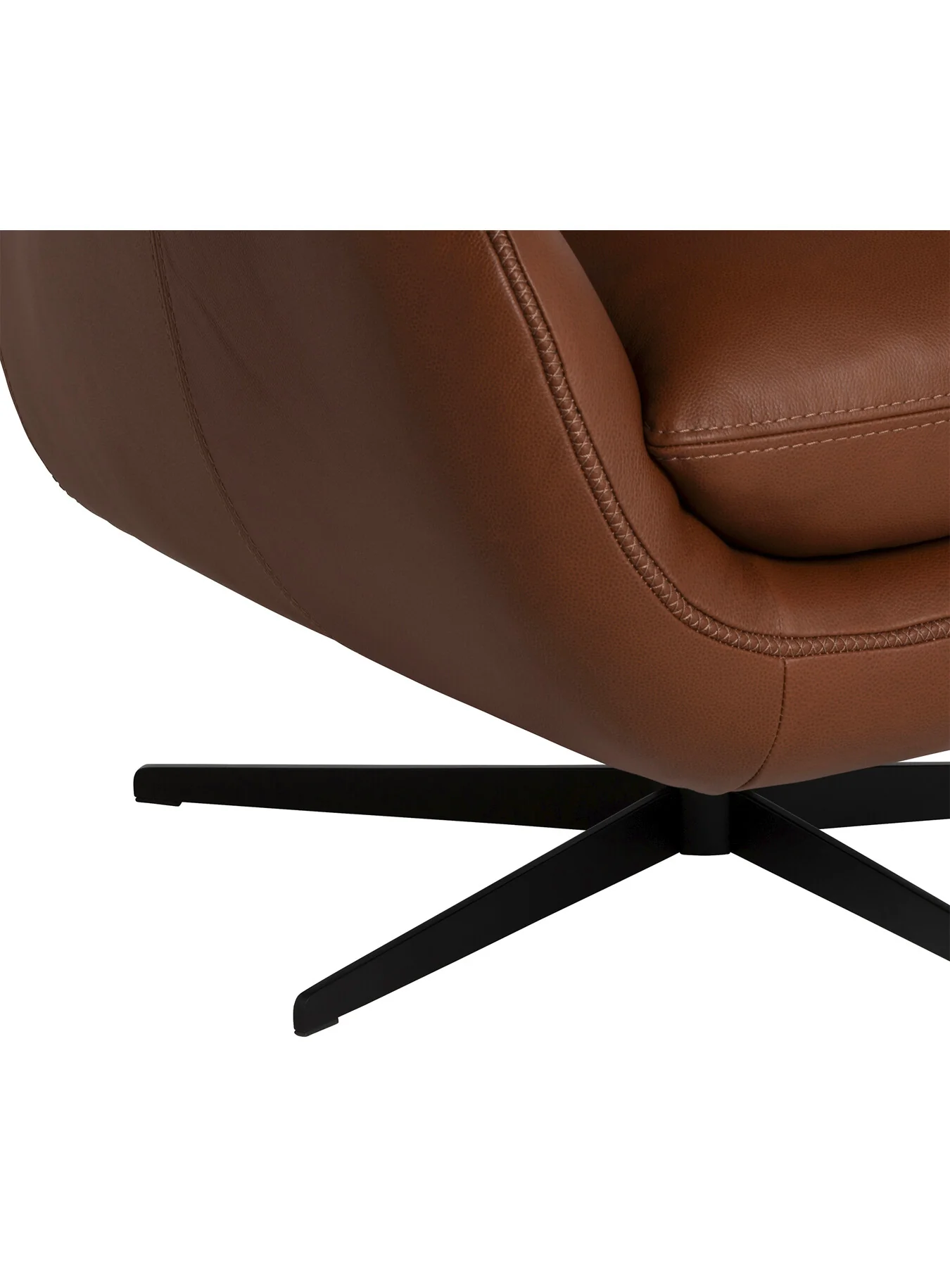 Brown Uma Brown Leather Swivel Armchair