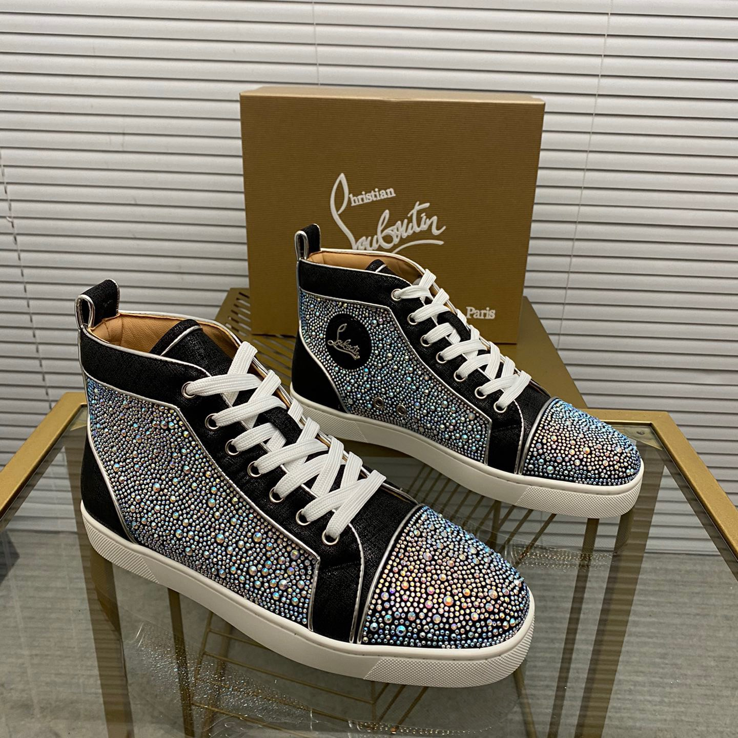Christian Louboutin Louis High-Top Sneaker Size 36-46  10-Color